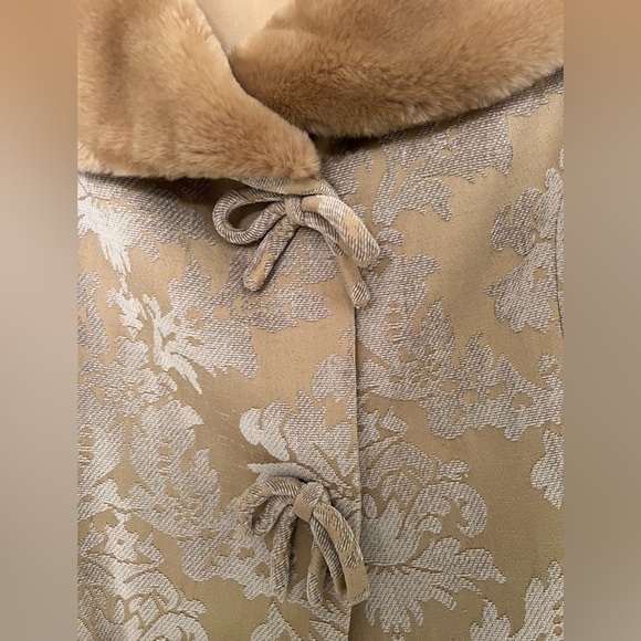 Anthropologie Odille Brocade Faux Fur Collared Jacket, 60s, Mid Century  - Sz 2 - Picture 7 of 16